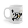 Mug Tasse Joyeux Anniversaire 20 Ans  Étoile Dorée et Feux d’Artifice  Cadeau Élégant pour les 20 Ans