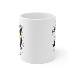 Mug Tasse Joyeux Anniversaire 40 Ans  Sabliers Dorés & Chapeau de Fête Idée Cadeau Humour Élégant