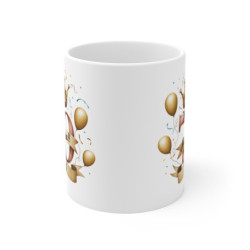 Mug Tasse Joyeux Anniversaire 70 Ans Design Couronne Royale & Ballons Dorés Idée Cadeau Symbolique et Festif
