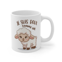Mug Tasse Je suis doux comme un agneau mignon avec dessin de petit agneau – Idée cadeau enfant ou adulte