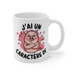 Mug J’ai un Caractère de Cochon  Tasse Humour avec Cochon Fâché Idée Cadeau Rigolo et Insolent