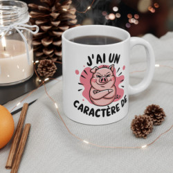 Mug J’ai un Caractère de Cochon  Tasse Humour avec Cochon Fâché Idée Cadeau Rigolo et Insolent