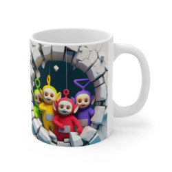 Mug Teletubbies Mur Cassé –Tasse Fun avec Teletubbies Colorés –Cadeau Original pour Fans de Dessins Animés