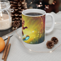 Mug Tasse Furet Magique en Forêt Illustration Cartoon Lumineuse pour enfant et adulte