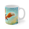Mug Tasse Renard Joyeux Champ Fleuris Illustration Cartoon Lumineuse pour enfant et adulte