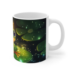 Mug Tasse Grenouille Royale sur Nénuphar Illustration Cartoon Lumineuse pour enfant et adulte