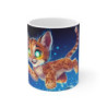 Mug Tasse Chat Sauvage Magique Nuit Étoilée Illustration Cartoon Lumineuse pour enfant et adulte