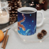 Mug Tasse Chat Sauvage Magique Nuit Étoilée Illustration Cartoon Lumineuse pour enfant et adulte
