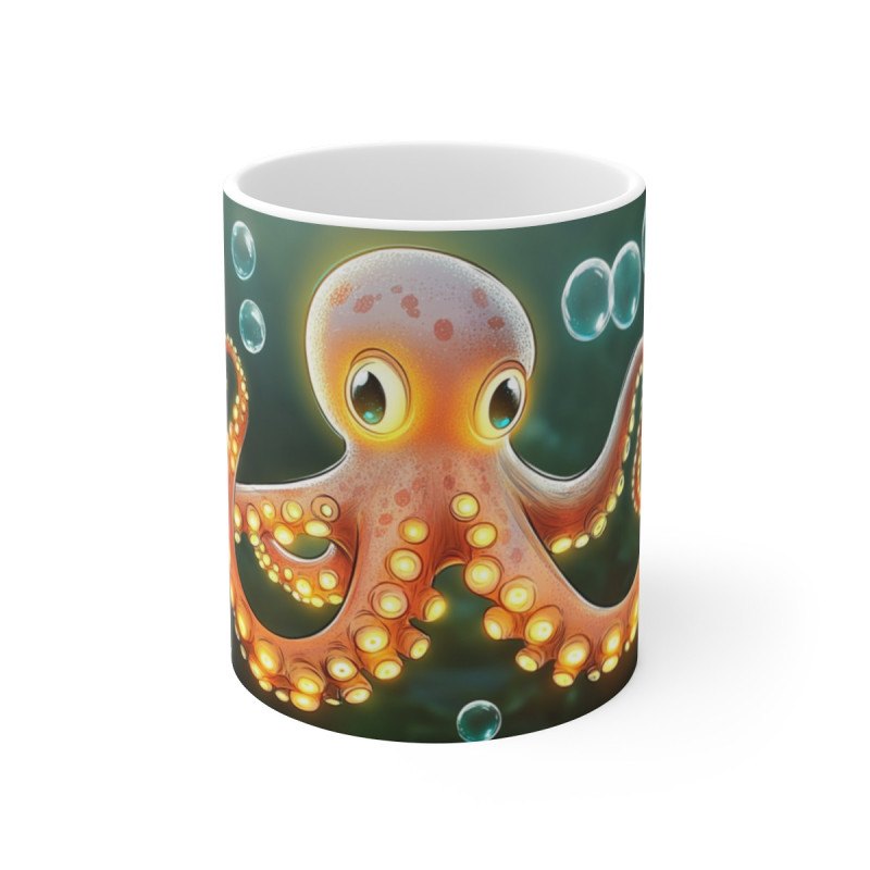 Mug Tasse Pieuvre Magique Océan Illustration Cartoon Lumineuse pour enfant et adulte