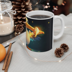 Mug Tasse Pélican Magique et Poisson Doré Illustration Cartoon Lumineuse pour enfant et adulte