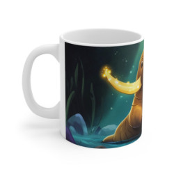 Mug Tasse Morse Magique aux Défenses Lumineuses Illustration Cartoon Sous-Marine pour enfant et adulte