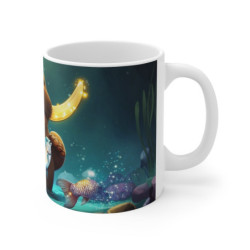 Mug Tasse Morse Magique aux Défenses Lumineuses Illustration Cartoon Sous-Marine pour enfant et adulte