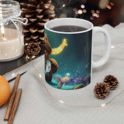 Mug Tasse Morse Magique aux Défenses Lumineuses Illustration Cartoon Sous-Marine pour enfant et adulte