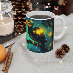 Mug Tasse Toucan Magique Nocturne Forêt Enchantée Illustration Lumineuse Cartoon pour Enfant et Adulte