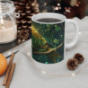 Mug Tasse Perroquet Vert Scintillant Nocturne  Illustration Magique Jungle Tropicale Brillante – Cadeau Enfant & Adulte