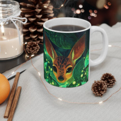 Mug Chevrotain Magique Tasse Faon Tropical Caché Feuilles Lumineuses Cadeau Animal Mignon