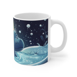 Mug Hippo Royal Tasse Bébé Hippopotame Couronne Lumineuse Nuit Enchantée Étang Féérique