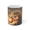 Mug Hérisson Enchanté – Tasse Bébé Hérisson et Pomme Magique Lumière d’Automne Féérique