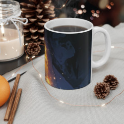 Mug Pika Lumineux – Tasse Rongeur Magique sur Rocher Nocturne Étincelant