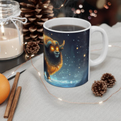 Mug Bœuf Magique des Glaces – Tasse Animal Enchanté Fourrure Lumineuse Nuit Polaire