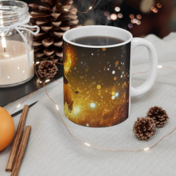 Mug Bison Magique – Tasse Bébé Bison Bondissant aux Cornes Lumineuses dans Nuit Étincelante