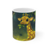 Mug Girafe Nocturne Enchantée – Tasse Bébé Girafe Lumineuse Sous Arbre aux Lucioles