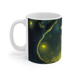Mug Girafe Nocturne Enchantée – Tasse Bébé Girafe Lumineuse Sous Arbre aux Lucioles
