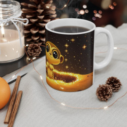 Mug Suricate Étoilé – Tasse Meerkat Magique dans Désert Nocturne Scintillant