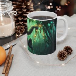 Mug Petit Singe Lumineux – Tasse Jungle Magique Lianes Étincelantes Forêt Tropicale