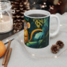 Mug Singe Joyeux à la Banane – Tasse Jungle Tropicale Étincelante avec Feuillage Émeraude