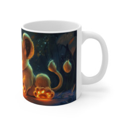 Mug Lionceau Lumineux – Tasse Petit Lion et Papillon Magique Forêt Nocturne Étincelante