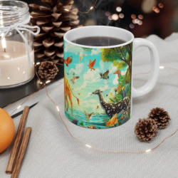 Mug Safari Arc-en-Ciel – Illustration Jungle Aquatique Colorée avec Animaux Exotiques