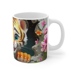 Tasse Tigre Mignon Cartoon  Mug Animal Enfant et Adulte Fleurs