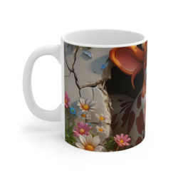 Mug Tasse Vache Mignonne Cartoon – Animal Enfant Adulte Fleurs