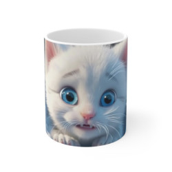 Mug Tasse Chaton Blanc...
