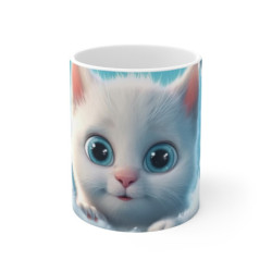Mug Tasse Chaton Blanc...