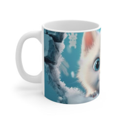 Mug Tasse Chaton Blanc Mignon – Hiver Neige Animal Enfant Adulte