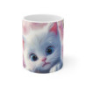 Mug Tasse Chaton Blanc Mignon – Fleurs Printemps Enfant Adulte
