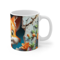 Mug Tasse Renard Mignon Cartoon – Animal Enfant Adulte Fleurs Nature