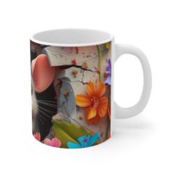 Mug Tasse Souris Mignonne Cartoon – Animal Fleurs Enfant Adulte Nature