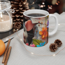 Mug Tasse Souris Mignonne Cartoon – Animal Fleurs Enfant Adulte Nature