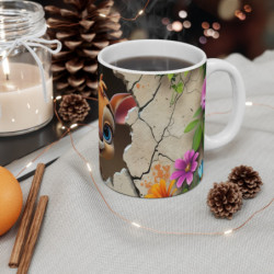 Mug Tasse Antilope Mignonne Cartoon – Animal Forêt Enfant Adulte Fleurs