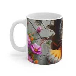 Mug Tasse Tigre Mignon Cartoon – Animal Jungle Fleurs Enfant Adulte