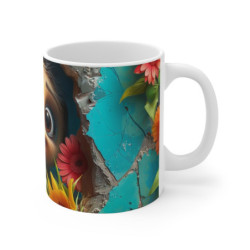 Mug Tasse Paresseux Mignon Cartoon – Animal Tropical Fleurs Enfant Adulte