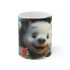 Mug Tasse Ours Polaire Mignon Cartoon – Animal Hiver Fleurs Enfant Adulte
