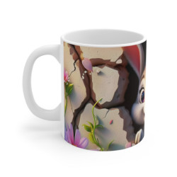 Mug Tasse Lapin Mignon Cartoon – Animal Forêt Fleurs Enfant Adulte