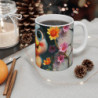 Mug Tasse Oiseau Mignon Cartoon – Bébé Oisillon Bleu Enfant Adulte Mur Craquelé Fleurs Fantaisie