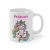 Tasse Licorne Yoga avec Prénom – Mug Licorne Méditation Arc-en-Ciel Personnalisable, Cadeau Zen et Mignon