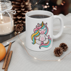 Tasse Licorne Yoga Zen  Mug Licorne Méditation Arc-en-Ciel, Tasse Relaxation Mignonne et Apaisante