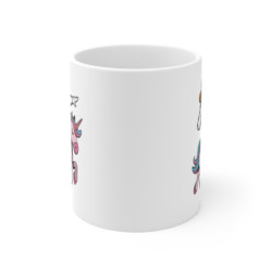 Tasse Astronaute Dab sur Licorne – Mug Cosmonaute Cowboy Drôle avec Licorne Rose Kawaii, Cadeau Original